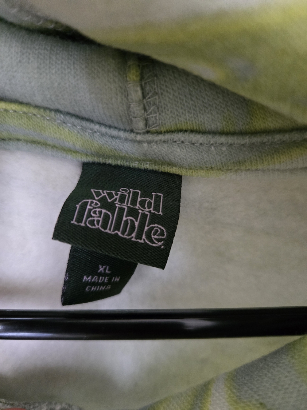 wild fable Green Tie-Dye Cropped Hoodie XL Raw Hem Cozy Athleisure - Picture 5 of 10